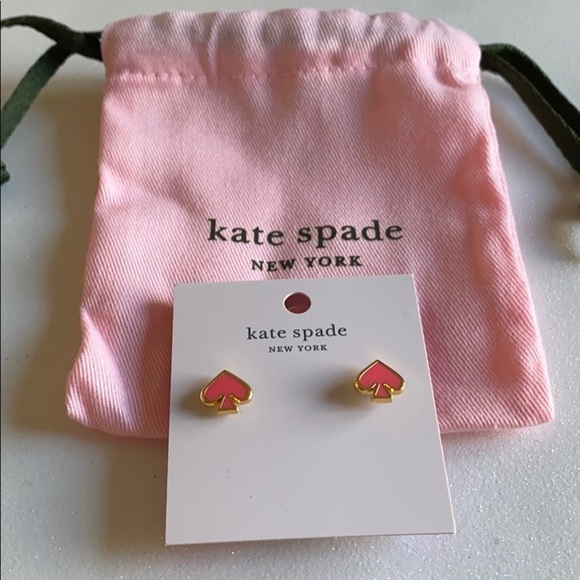 Kate Spade Everyday Spade Coral Earring NWT - Picture 1 of 4